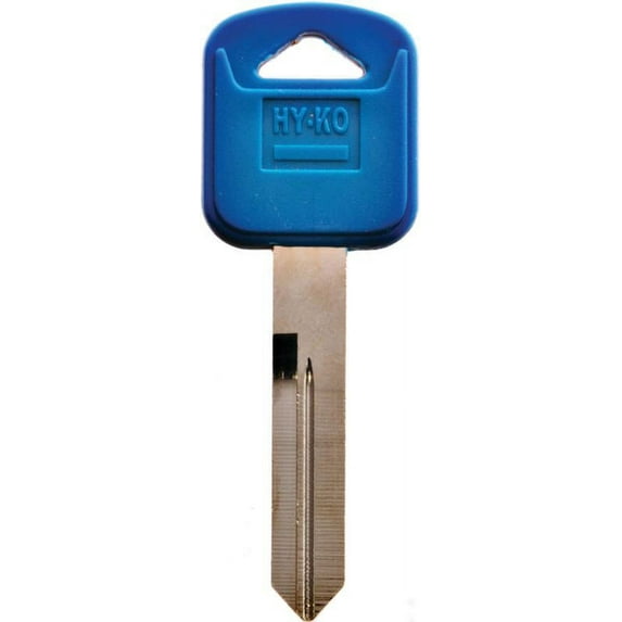 Hy-Ko 13005H75PB Key Blank with Blue Plastic Head, Brass, Nickel Plated