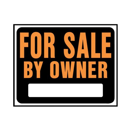 Hy-Ko Heavy Gauge 15-Inch x 19-Inch Plastic For Sale By Owner Sign, Fluorescent Orange, Pack of 5