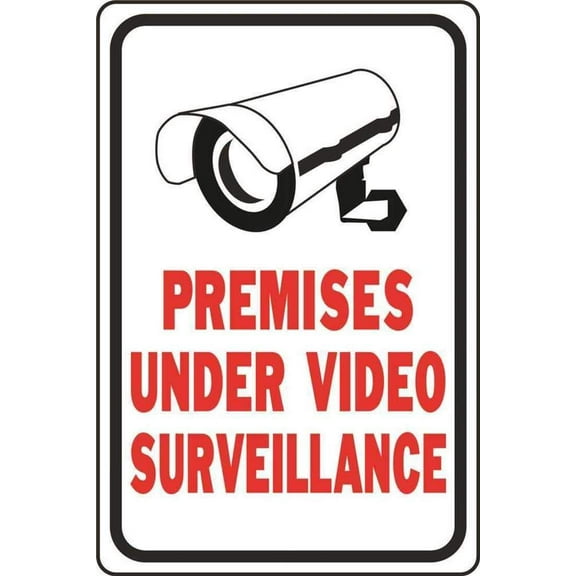 Hy-Ko 18 x 12 Heavy-Duty Aluminum Sign, Premises Under Video Surveillance HW-201