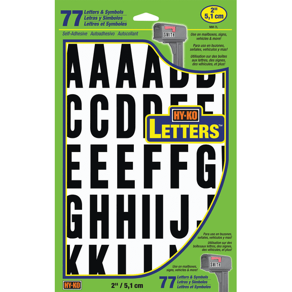 Hy-Ko 2 In. Letter Set - Single Pack Residential Use, Standard Application