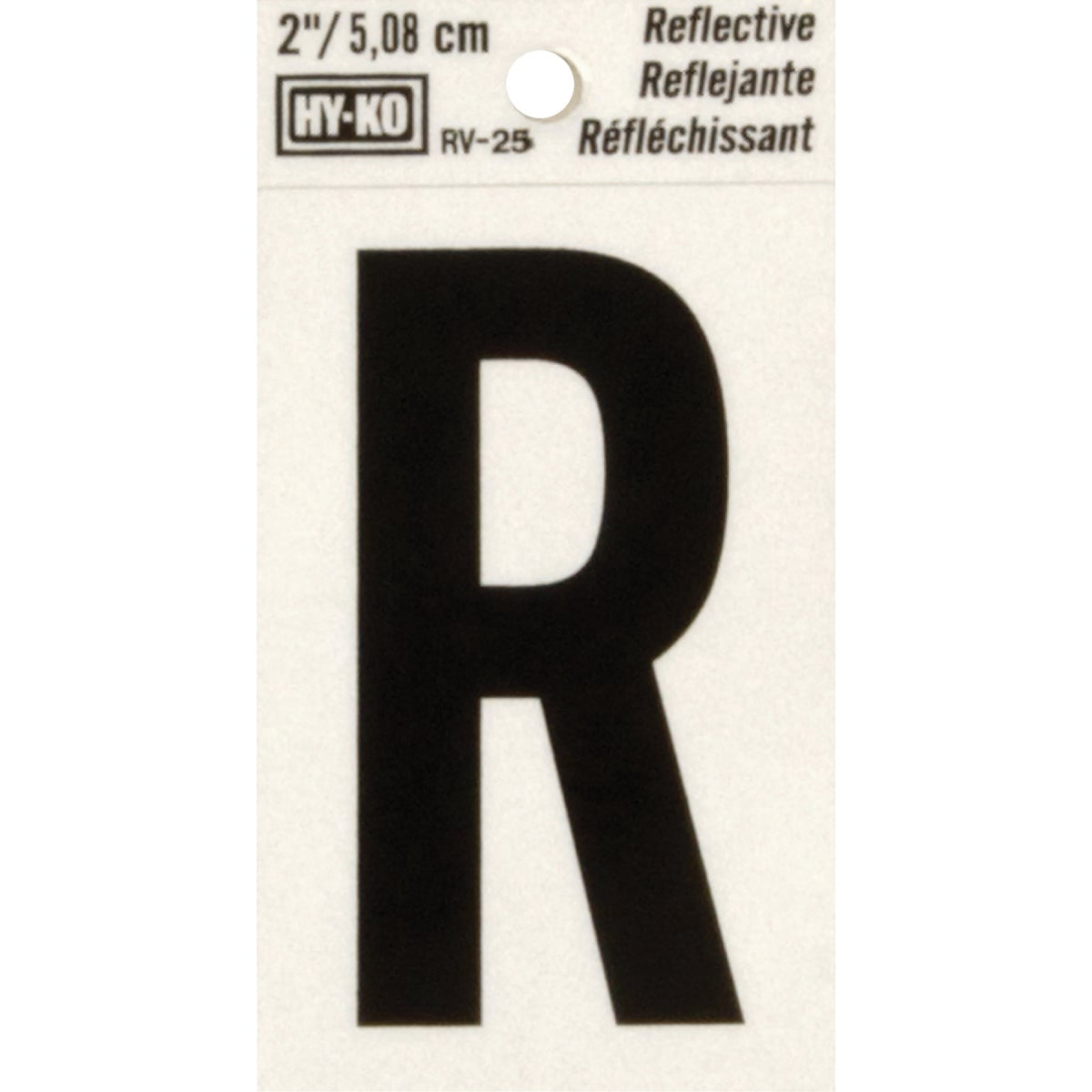Hy-Ko 2 in. Reflective Black Vinyl Letter R Self-Adhesive 1 pc.