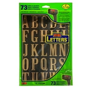 Hy-Ko 2 inch Black and Gold Self-Adhesive Vinyl Letters Kit, 73 Pieces Included