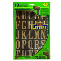 Hy-Ko 2 inch Black and Gold Self-Adhesive Vinyl Letters Kit, 73 Pieces Included
