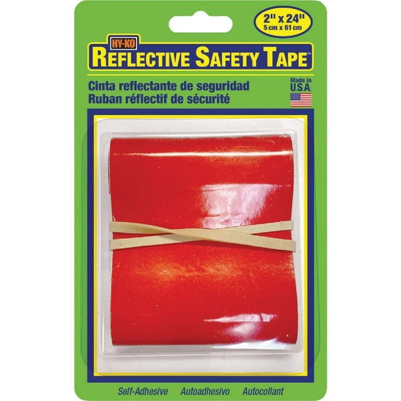 Hy-Ko Red Reflective Vinyl Safety Tape - Traffic & Caution Warning - 2 In x 24 In