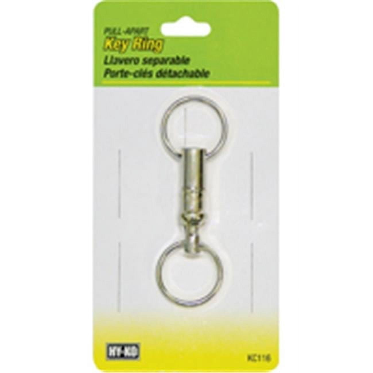 Hy-Ko 2GO Pull-Apart Key Ring with 2 Split Rings, Silver Metal, 1-Inch ...