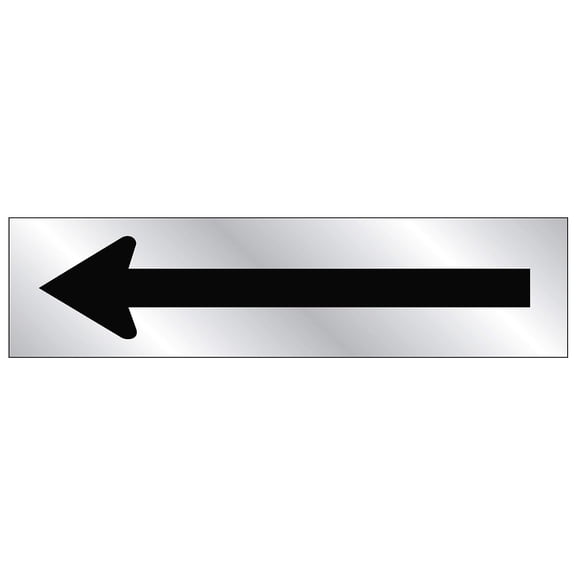 Hy-Ko 486 Safety Sign, Arrow, Silver Background, Vinyl, 2 in L, 8 in W