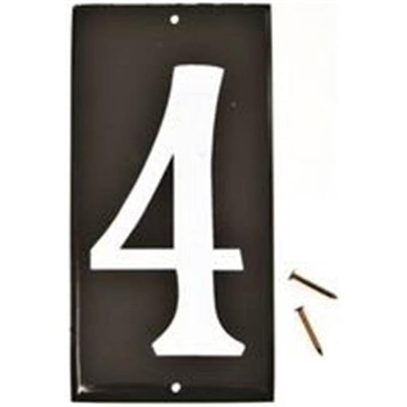 3-1/2 Inch Reflective Aluminum House Number " 4 "