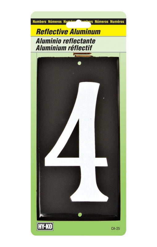 Hy-Ko House Number Reflective 4 Colonial White 3-1/2" Pack of 10