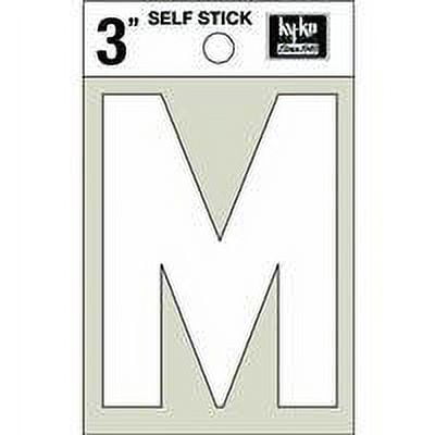 Hy-Ko 3" Die-Cut Letter M Boat Sticker, White