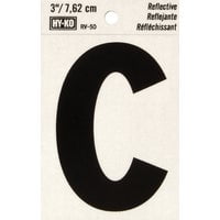 Hy-Ko 3-Inch Reflective Vinyl Letter C, Self-Adhesive, Weather-Resistant