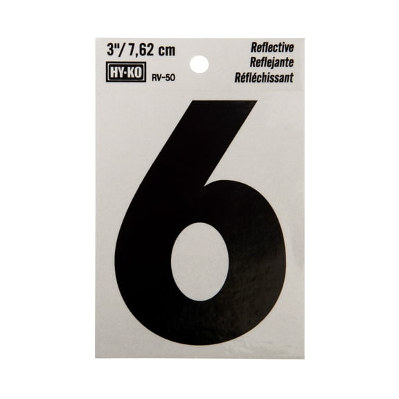 HY-KO 3" Reflective Vinyl Number 6