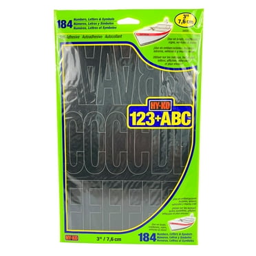 Hy-Ko 3" Vinyl Self-Adhesive Black Letters and Numbers Kit, 184 Pieces