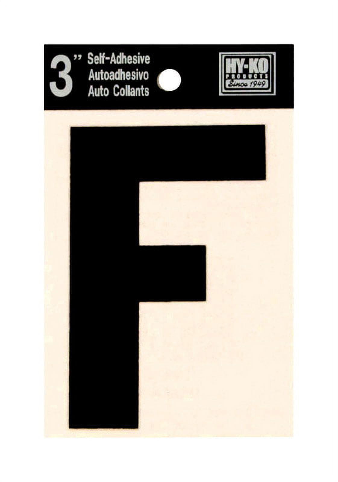 HyKo 3" Vinyl DieCut Letter F Boat Sticker, Black