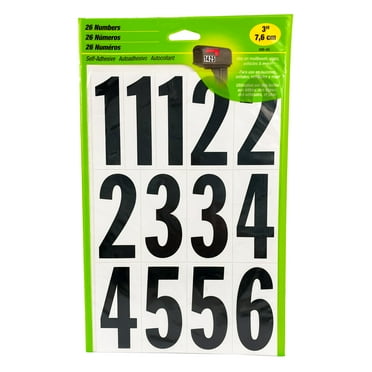 Hy-Ko 3" Self-Adhesive Vinyl Numbers, 26 Numbers of 0-9 Included