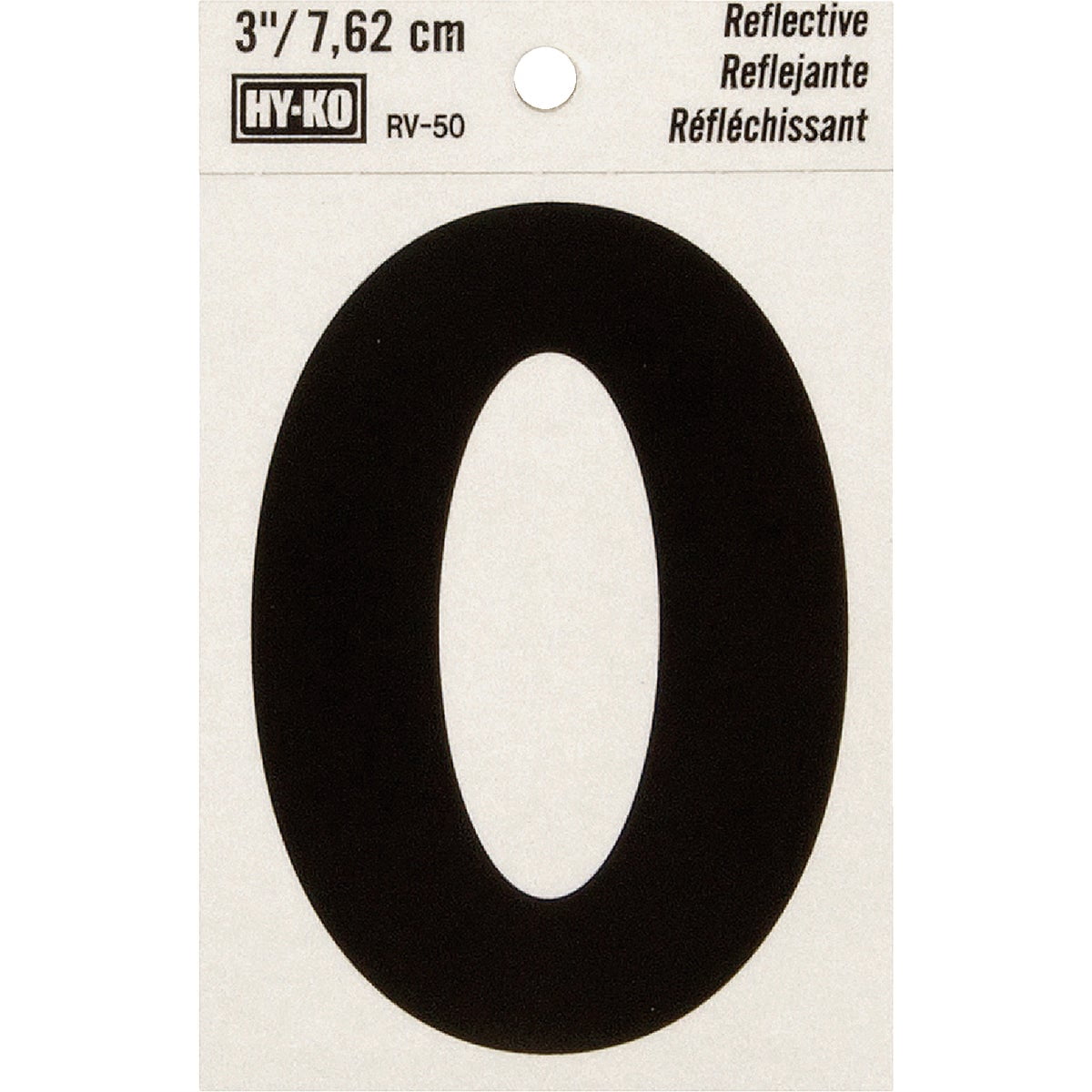 Hy-Ko 3 in. Reflective Black Vinyl Letter O Self-Adhesive 1 pc.