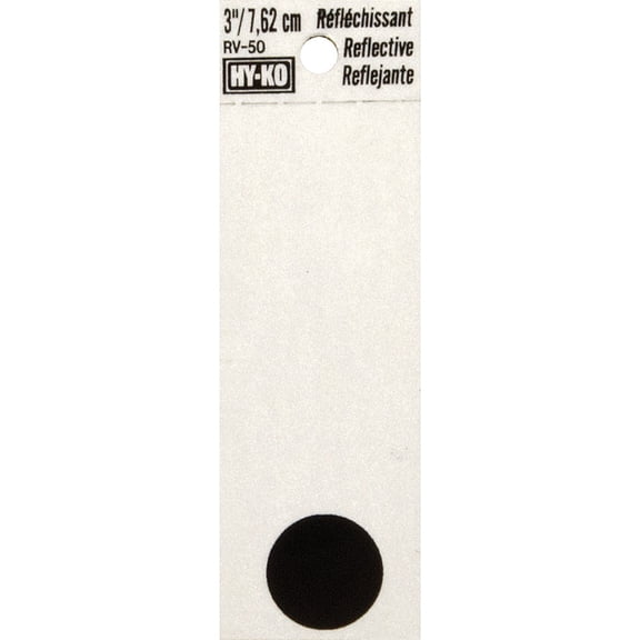 Hy-Ko 3 in. Reflective Black Vinyl Special Character Period Self-Adhesive 1 pc.