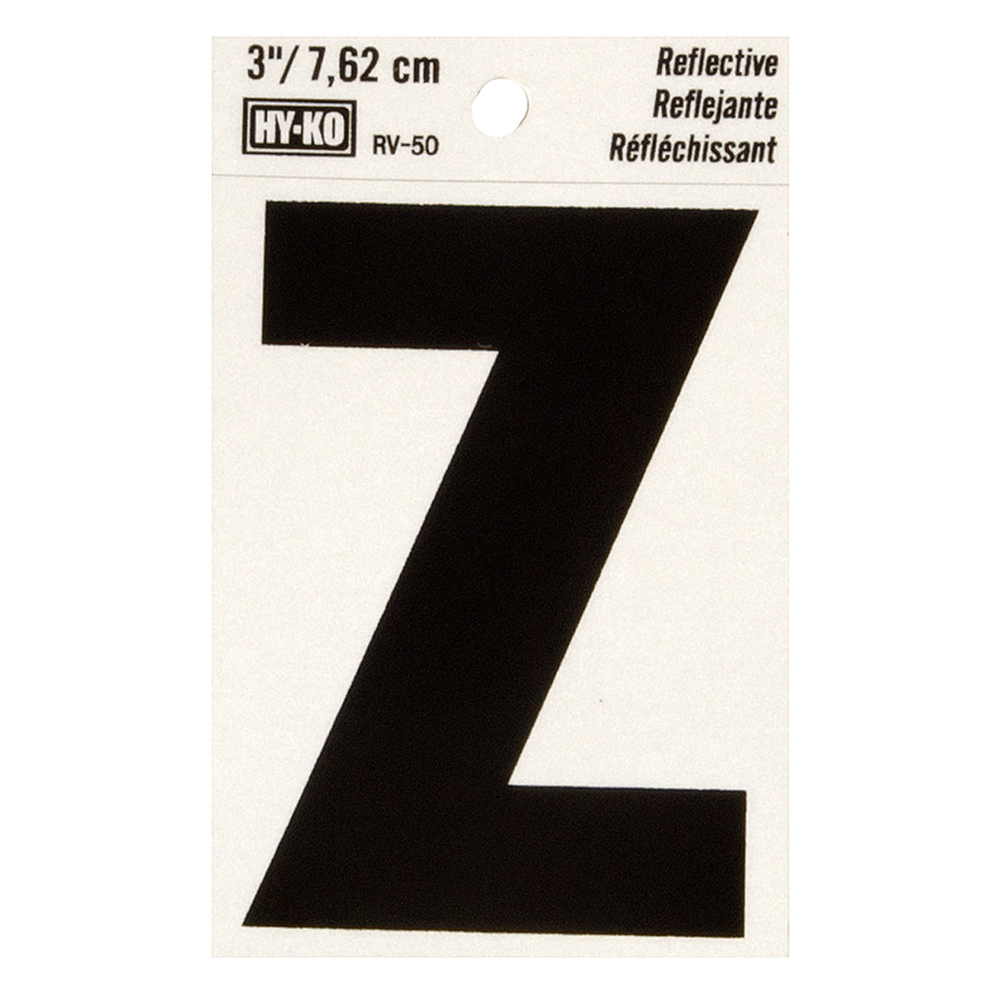 Hy-Ko 3 inch Reflective Vinyl Letter Z, Self-Adhesive Sticker, Weather-Resistant, Includes 1 Letter