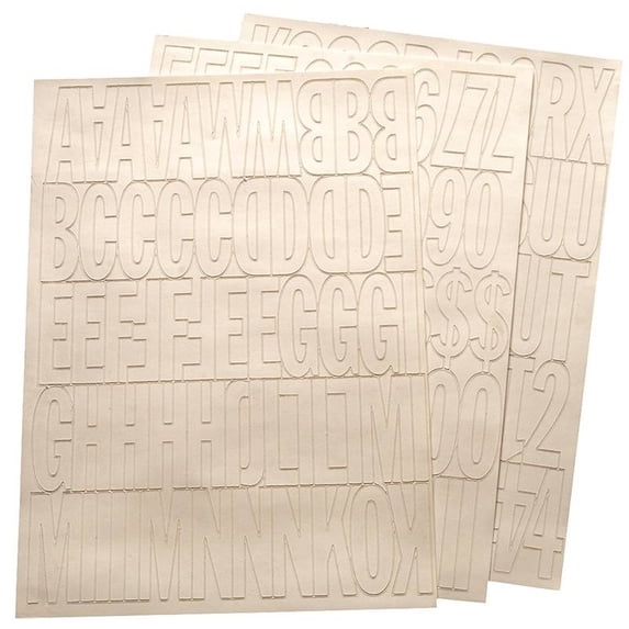 HY-KO 30014 Die-Cut Number and Letter Set, 2 in H Character, White Character, White Background, Vinyl