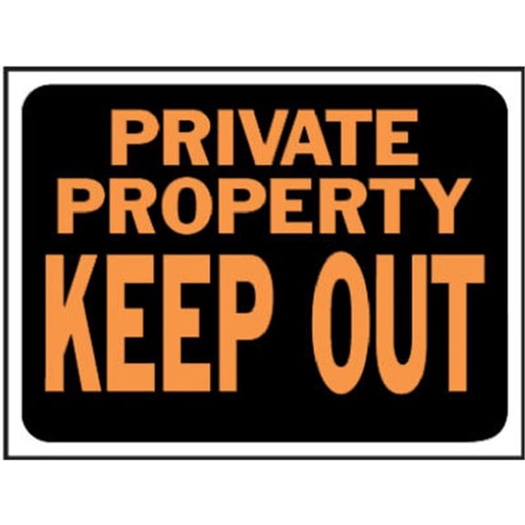 Hy-Ko Plastic Sign Red 9" X 12" Private Property Keep Out Case of 10