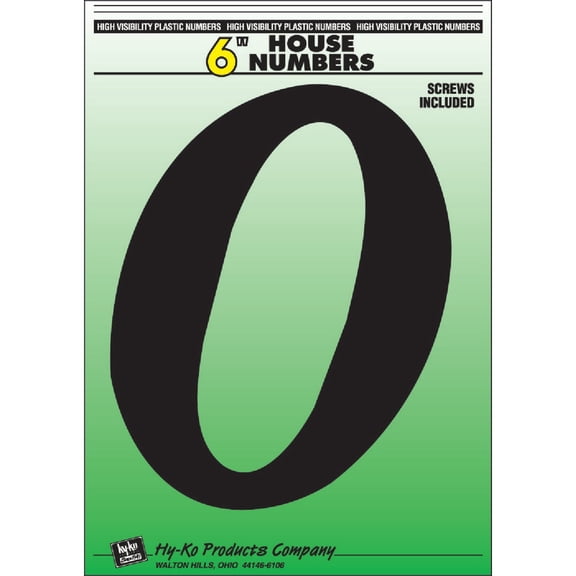 Hy-Ko 30210 Plastic Numbers 0 Black Nail