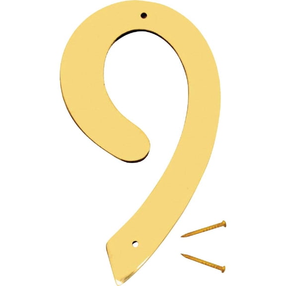 Hy-Ko 4" #9 Solid Brass Decorative House Number
