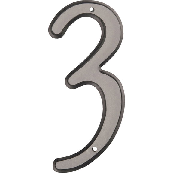 Hy-Ko 4 Classic Black Reflective Plastic House Number, Modern Raised Numbers for Exterior House, Durable Convenient Marking for Home Address with Included Mounting Hardware for Simple Installation