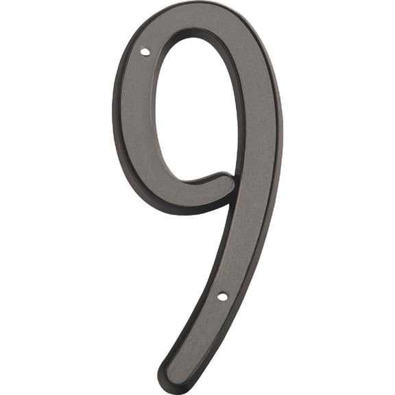 Hy-Ko 4 Classic Black Reflective Plastic House Number, Modern Raised Numbers for Exterior House, Durable Convenient Marking for Home Address with Included Mounting Hardware for Simple Installation