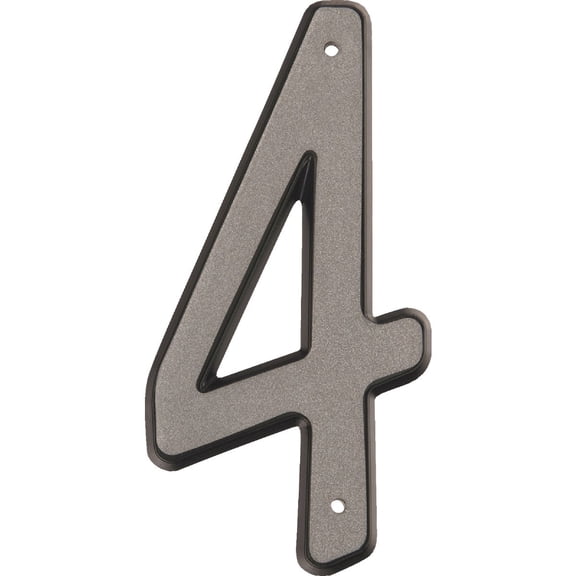 Hy-Ko 4 Classic Black Reflective Plastic House Number, Modern Raised Numbers for Exterior House, Durable Convenient Marking for Home Address with Included Mounting Hardware for Simple Installation