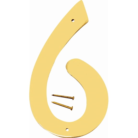 Hy-Ko 4 In. Solid Brass Decorative House Numbers - Pack of 2  Residential Use, Standard Application