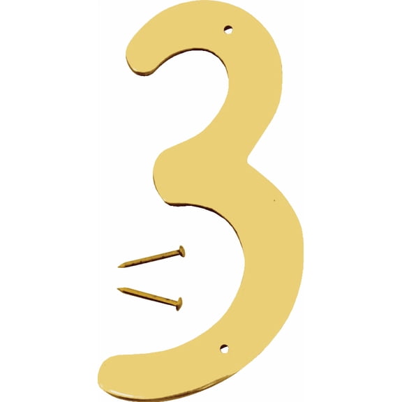 Hy-Ko 4 In. Solid Brass Decorative House Numbers - Pack of 4 Residential Use, Standard Application