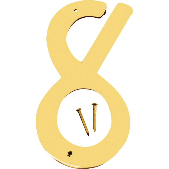 Hy-Ko 4 In. Solid Brass Decorative House Numbers - Single Pack  Residential Use, Standard Application