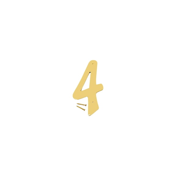 Hy-Ko 4 In. Solid Brass Decorative House Numbers - Single Pack