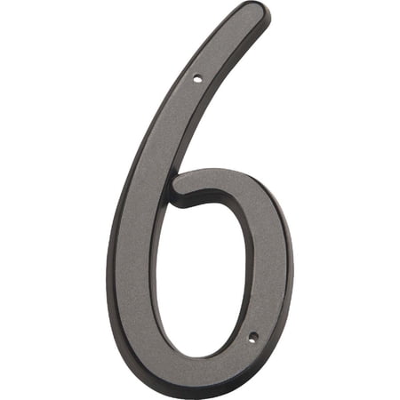 Hy-Ko 4 Inch Silver Reflective House Address Number 6, Plastic, Includes Mounting Hardware