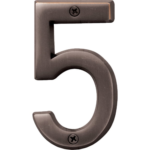 Hy-Ko 4 in. Bronze Metal Number 5 Nail-On 1 pc.