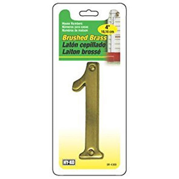 Hy-Ko 4 in. Gold Brass Number 1 Nail-On 1 pc.