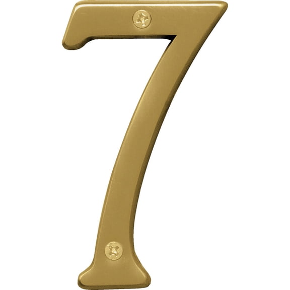 Hy-Ko 4 in. Gold Brass Number 7 Nail-On 1 pc.