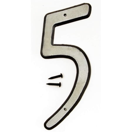 Hy-Ko 4 inch Reflective Plastic House Address Number 4, Includes Mounting Hardware