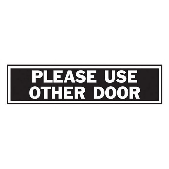 Hy-Ko 445 Please Use Other Door Sign, 2" x 8", Aluminum