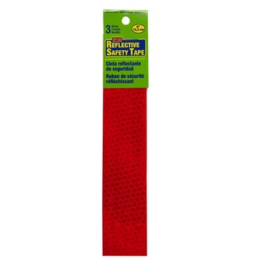 Hy-Ko 6-Inch Red Reflective Safety Strips, Self-Adhesive, 3-Pack