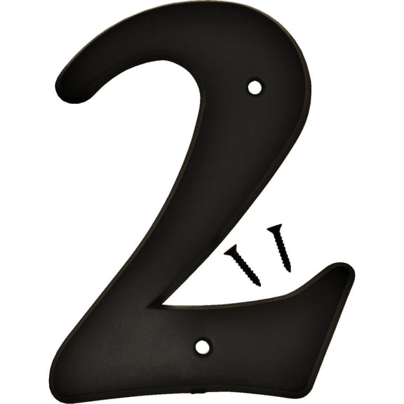 Hy-Ko 6" Plastic House Number, Modern Raised Numbers for Exterior House, Durable Convenient Marking for Home Address with Included Mounting Hardware for Simple Installation