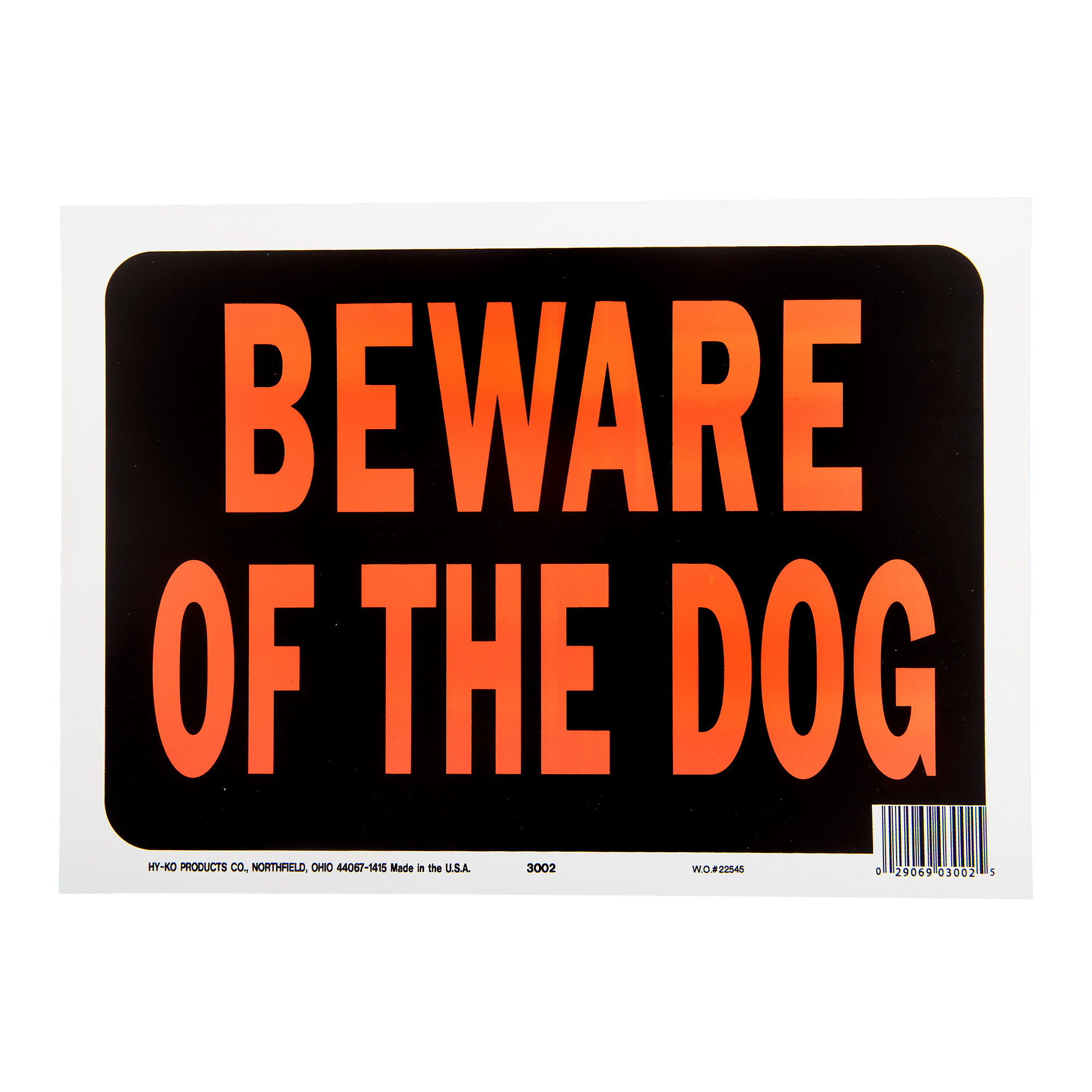 Hy-Ko 8.5 x 12 inch Plastic Beware of the Dog Sign - image 1 of 10
