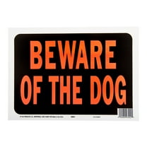 Hy-Ko 8.5 x 12 inch Plastic Beware of The Dog Sign Orange and Black