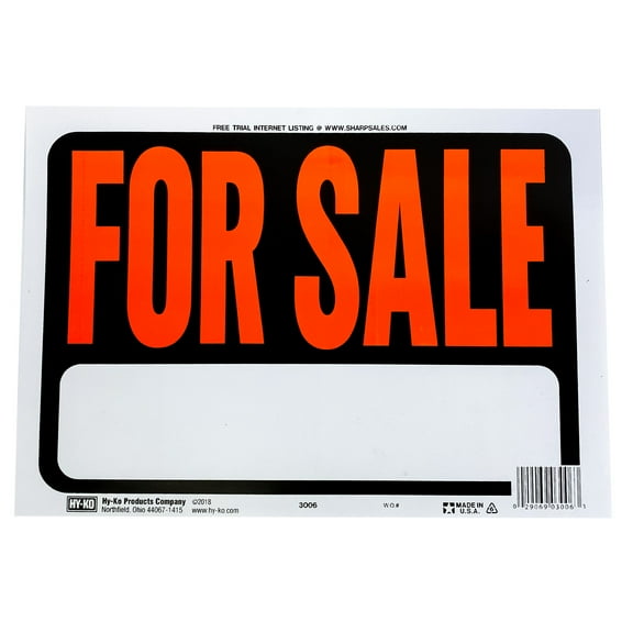 Hy-Ko Hy-Glo Series 3006 Identification Sign, for Sale Fluorescent Orange, Plastic Material