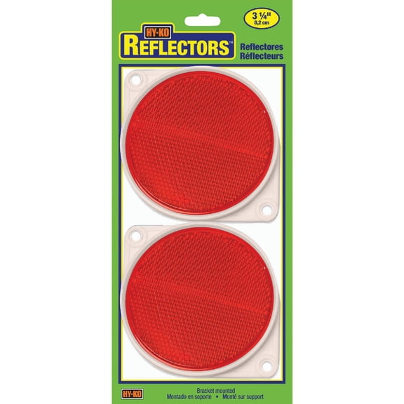 Hy-Ko 8.8 in. Round Red Reflectors 2 pk