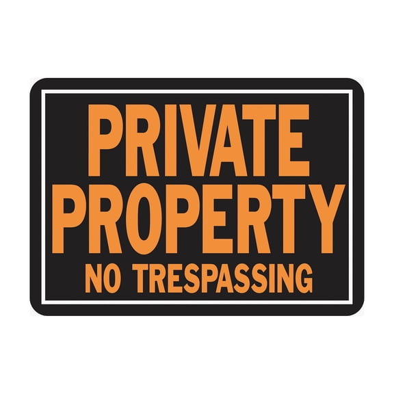Hy-Ko 848 10" X 14" Private Property No Trespassing Sign