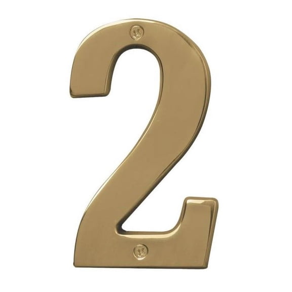 Hy-Ko BR-51PB/2 Polished Brass Number 2, 5"
