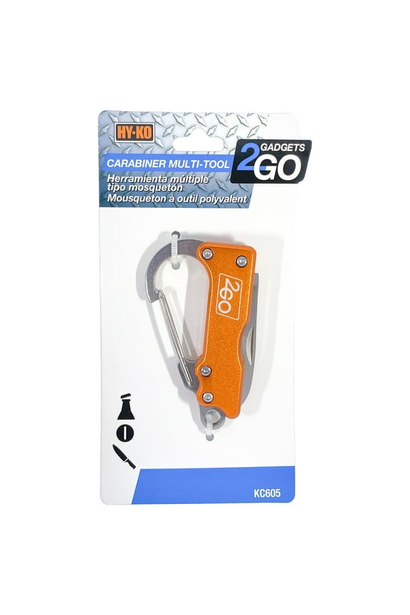 Carabiner Multi-Tool Metal Key Chain with Stainless Steel Tools