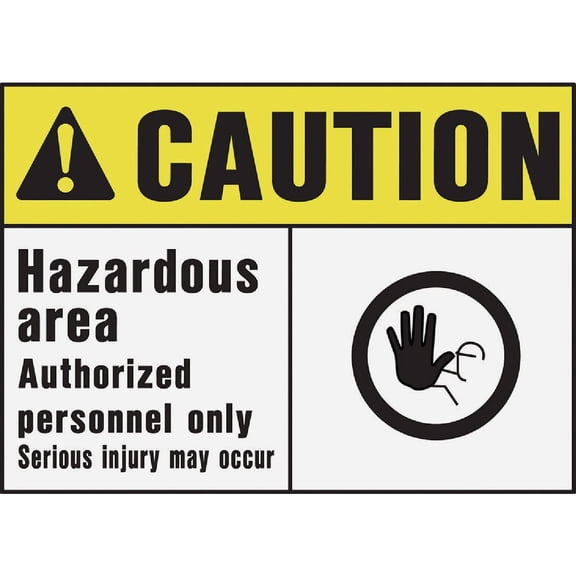 HY-KO Products 5571 Caution Hazardous Area Heavy Duty Plastic OSHA Sign, 10 in x 14 in, Black/White/Yellow