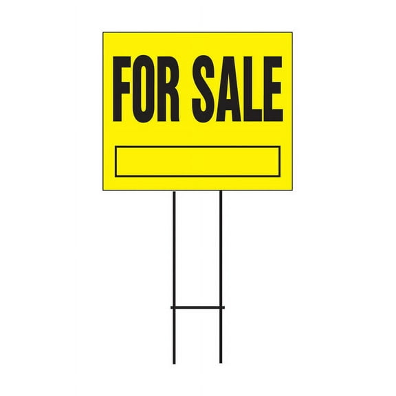 Hy-Ko Corrugated Plastic Lawn Sign With Mounting Bracket Black 20" X 24" Case of 5