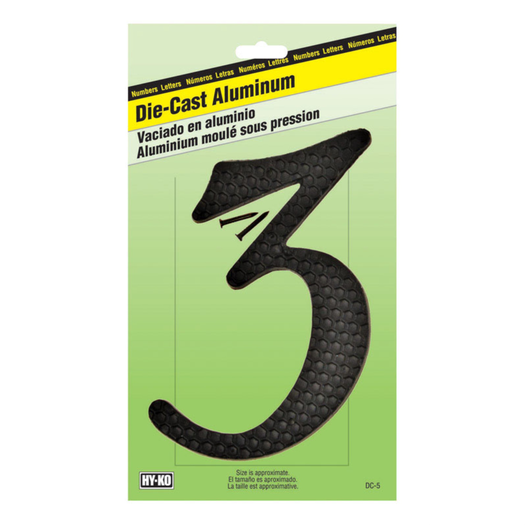 HyKo DC5/3 4.5" Die Cast Aluminum 3 House Number